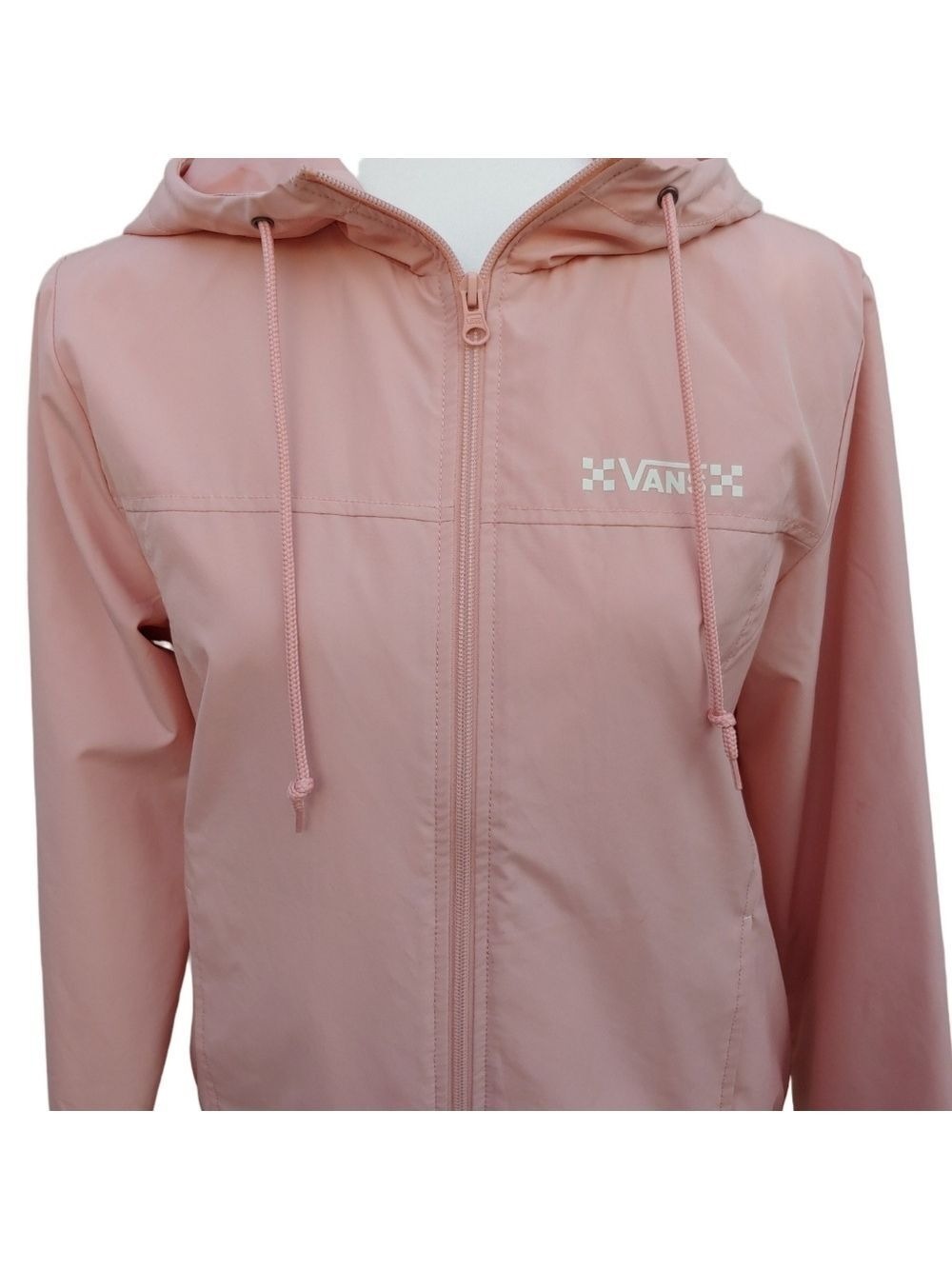 Vans Light Pink Zip-Up Hooded Windbreaker Jacket in Women's XS - Picture 10 of 17